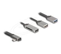 Hub USB Delock a 2 porte con lettore di schede SD e Micro SD con connessione USB Type-C