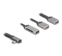 Hub USB Delock a 2 porte con lettore di schede SD e Micro SD con connessione USB Type-C