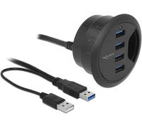 DELOCK 62868 - In-Desk Hub 4 Port USB 3.0, 60/80mm