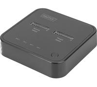 DIGITUS Stazione di Docking Duale M.2 NVMe SSD - USB Tipo-C 3.1 - Tipi di modulo M.2 22110, 2280, 2260, 2242 - M/B+M-Key - Funzione di Clonazione Offline - 10 Gbit/s - Fino a 4 TB - Nero