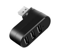 Hub USB - Estensore USB con design a rotazione flessibile | Hub USB 2.0 a 3 porte ABS | Supporto per rotazione 90°/180° Espansore splitter USB | Adattatore USB | Splitter porta USB per telefoni cellul