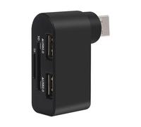 Hub USB girevole, 90°/180° 4-in-1 Splitter USB girevole, Estensione USB 2.0 a 4 porte, Trasferimento dati veloce da 480 Mbps, Dockin Station adattatore USB veloce, Lettore di schede USB multifunzione