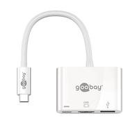 Goobay 62104 Adattatore Multiporta da USB-C a HDMI, PD, Bianco, 0.15 m Lunghezza del Cavo