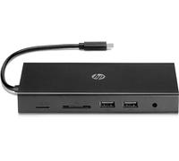 HP Hub Multi porta USB-C da Viaggio, Compatibile con PC dotati di Porta USB-C, Power Delivery e DisplayPort, Nero