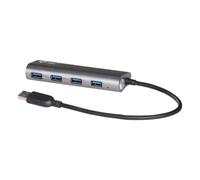 Hub USB i-tec Metal USB 3.0 4 Porte Alimentato Esterno 5000 Mbit/s Grigio