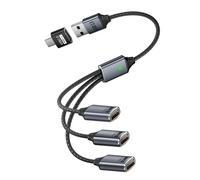 Hub USB in alluminio maschio a 3 porte femmina per funzionalità e migliora la connessione del dispositivo Hub portatile