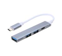 Hub USB in lega di alluminio a 4 porte con adattatore 2USB2.0 1USB3.0 TypeC Supporta dispositivi di tipo C e USB
