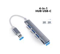 inca Hub USB C, IUSB-04TX 4 porte USB 3.0 con splitter USB 5 Gbps, docking station USB-C con 1 USB 3.0 e 3 porte USB 2.0 per MacBook, Dell, Thinkpad, alloggiamento in alluminio