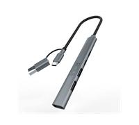 inca Hub USB IUTP-06TX, USB 3.0 con 5 Gbps + 2 USB 2.0 + Type-C + PD 100 W USB Splitter per MacBook, PC, laptop, Dell, Thinkpad, Chromebook | alloggiamento in alluminio |