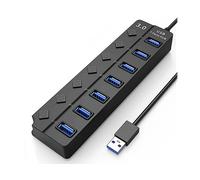 Hub USB INF 3.0 5 Gbps a 7 porte con pulsanti on/off individuali