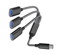 HUB USB INF Adattatore Splitter Tipo-C a 3 Porte - 480 Mbps, corpo in alluminio