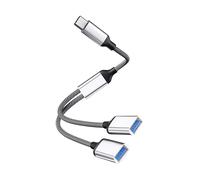 HUB USB INF Adattatore Type-C verso doppio 2, 480 Mbps, lega di alluminio, Plug e Play