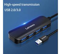 Hub USB Lenovo, Hub USB 3.0 a 4 porte ultra sottile, splitter dati USB compatibile con ricarica, compatibile con MacBook, laptop, Surface Pro, PC, chiavette USB, hard disk portatili Polietilene