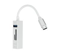 HUB USB-C LinQ 5 in 1 con 3 porte USB e lettore di schede Micro-SD argento