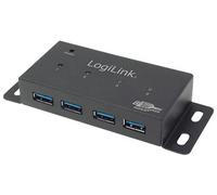 LOGILINK UA0149 - Hub USB 3.0 a 4 porte con alimentatore, metallo