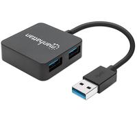 Manhattan 162296 hub di interfaccia USB 3.2 Gen 1 (3.1 Gen 1) Type-A 5000 Mbit/s Nero