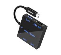 Hub USB multifunzione 5 in 1 con slot per schede TF 5 Gbps trasferimento dati veloce e indicatori LED per fotocamera portatile lettore di schede TF Hub per fotografi