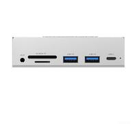 Hub USB multifunzione che offre sei porte e un adattatore di alimentazione, facile fissaggio al tuo computer portatile tramite funzione clip on
