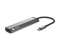 Hub USB NATEC Fowler Slim USB 3.2 Gen 1 Type-C Nero Cromo 5 Gbit/s Hub USB NATEC Fowler Slim USB 3.2 Gen 1 Type-C Nero Cromo 5 Gbit/s