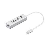 Hub USB Nilox NX090301141 Type-C 3 Porte USB 2.0 Lettore SD MicroSD Argento