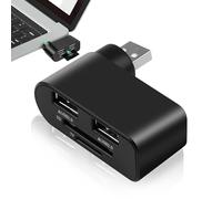 Hub USB per computer portatile, splitter USB con 4 porte USB, multifunzione, rotante 480 Mbps, hub USB per laptop, auto, tablet, PC desktop