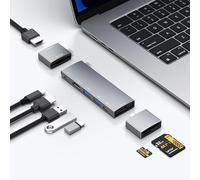 Hub USB per MacBook, hub USB-C 8 in 2, 2 HDMI 4K 60Hz, USB C, 2 porte dati USB A, microSD Card Reader per MacBook Pro 13 pollici, MacBook Air M1 M2 M3 iPad Dell XPS, Lenovo Thinkpad, HP Laptop