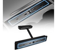 Hub USB per Tesla Model 3/Y 2021 2022 2023, dock USB a 4 porte per adattatore console centrale Tesla, docking station multiporta con luce LED blu per ricarica e trasmissione dati dell'auto