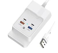 Hub USB portatile 4 compresse o smartphone con 2 connettori USB e 2 connettori di tipo C Convertitore Hub multiplo cavo 139 cm caricatore multi porta