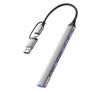 Hub USB portatile a 7 porte, in lega di alluminio, sincronizzazione e ricarica rapida dei dati, per laptop, smartphone, PC OTG, hub USB compatibili