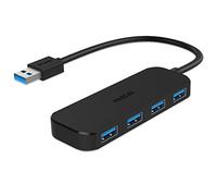 Hub USB RCA, 4 porte USB 3.0, Hub portatile per iMac Pro, MacBook Air/Pro, Surface Pro, Notebook, PC, laptop, chiavette USB, hard disk e altri dispositivi USB A (nero) Nero-25
