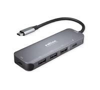 ROLINE 14025048 - USB 3.1, hub a 4 porte, 3 x A, 1 x C, cavo USB-C.