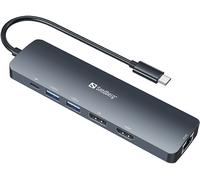 Sandberg 136-43 replicatore di porte e docking station per laptop USB 3.2 Gen 1 [3.1 Gen 1] Type-C Grigio (USB-C 8K Display Doc NEW