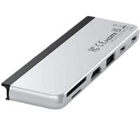 SATECHI Hub Doppio USB-C Per Surface Pro 9, Docking Station Microsoft Surface Pro 9 Con USB-A 3.2, HDMI 4K/60Hz, Pass - Through USB4, USB-C 3.2, Schede UHS-I SD/Tf