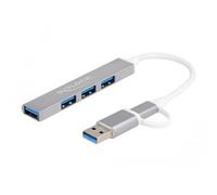 DeLOCK Hub USB sottile a 4 porte con USB Type-C o USB di tipo A