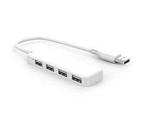 Hub USB, splitter USB a 4 porte, ultra sottile, multiporta, adattatore per iMac Pro, MacBook Air, Mac Mini/Pro, Surface Pro, Notebook PC, laptop, unità flash USB e HDD mobile (2.0 bianco)