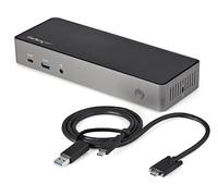 StarTech.com USB-C e USB-A Dock - Docking station universale triplo monitor DisplayPort e HDMI 4K 60Hz - 85W Power Delivery, Hub 6x USB, GbE, Audio - Docking station USB tipo C/USB 3.1 Gen 2 10Gbps