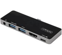 StarTech.com Adattatore Multiporta USB C a HDMI 4K 60Hz, Hub USB 3.0 a 3 porte, HDMI 2.0 Audio - USB-C Mini Docking station con 100W Power Delivery per Pc/notebook - Dock da viaggio universale USB Type-C/Thunderbolt