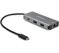 StarTech.com Hub USB-C a 3 porte con Gigabit Ethernet RJ45 GbE - 2x USB-A, 1x USB-type C - Adattatore SuperSpeed 10Gbps USB 3.2 Gen 2 Tipo C - Alimentato tramite USB - Alluminio - Funziona w/TB3
