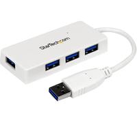 StarTech.com Hub portatile mini USB 3.0 SuperSpeed a 4 porte - Perno e concentratore per Ultrabook USB 3.0 con cavo integrato - Bianco ( ST4300MINU3W )