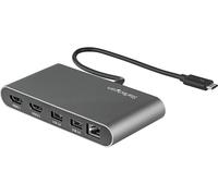 StarTech.com Thunderbolt 3 Mini Dock - TB3 Docking Station per 2 monitor HDMI 4K 60Hz 2x USB-A (3.2/2.0) e GbE Cavo da 28 cm Replicatore di porte notebook Adattatore multiporta USB-C/TB3 Mac/Windows [TB3DKM2HDL]