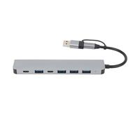 Hub USB Tipo C, Splitter USB Multiporta con 2 Porte Tipo C 1 USB 3.0 4 USB 2.0, Hub USB in Lega di Alluminio ad Alta Velocità per Laptop Tablet Telefono PC, Plug and Play Nessun