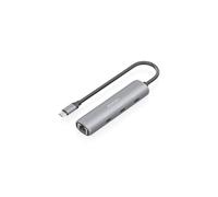 Hub USB Tipo-C Aisens ASUC-4P041-GR- 3xUSB Tipo-C- 1xRJ45- Gris