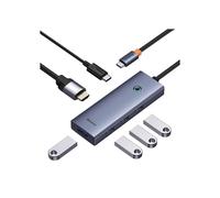 Hub USB Type-C - BASEUS - UltraJoy - 4 porte USB - HDMI 4K@60Hz - Design compatto grigio siderale