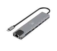 HUB USB TYPE-C DOCK MULTIPORT 8 IN 1 CON HDMI TYPE-C USB 3.0 E LAN | EWENT EW114