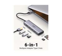 HUB USB UGREEN CM511 5-in-1 Adapter USB-C Hub to 3x USB3.0 + HDMI + TF/SD Gray