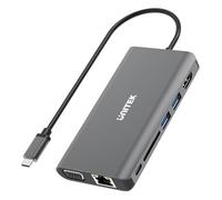 HUB USB Unitek HUB 8-w-1 USB-C 3.1; HDMI; VGA; RJ45; SD; PD 100W; D1019B