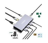 VivoLink Hub USB-C VLUSBCHUB2 8 porte USB 3.2 Gen 2 10 Gbps HDMI 4K Ethernet Grigio