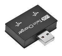Hub USB2.0, Lega Di Alluminio+Pc Piccolo/Portatile/Robusto/Durevole/Connessione Senza Cuciture Convertitore Adattatore Splitter Con Due Porte USB - Plug And Play-Collegato a Doppio Dock USB(Nero)