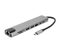 Hub USB3.0 8 in 1, Adattatore Convertitore Splitter Hub Tipo C per Docking Station USB da Tipo C a HDMI RJ45 PD per Laptop, PC, Computer, HDD Mobile, Unità Flash, Ecc.