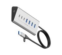 Hub USB3.0 Tipo C Splitter USB Multiplo 7/10 Porte Adattatore di Alimentazione Espansore Multiplo Dissipazione del Calore Per PC Hub In Alluminio